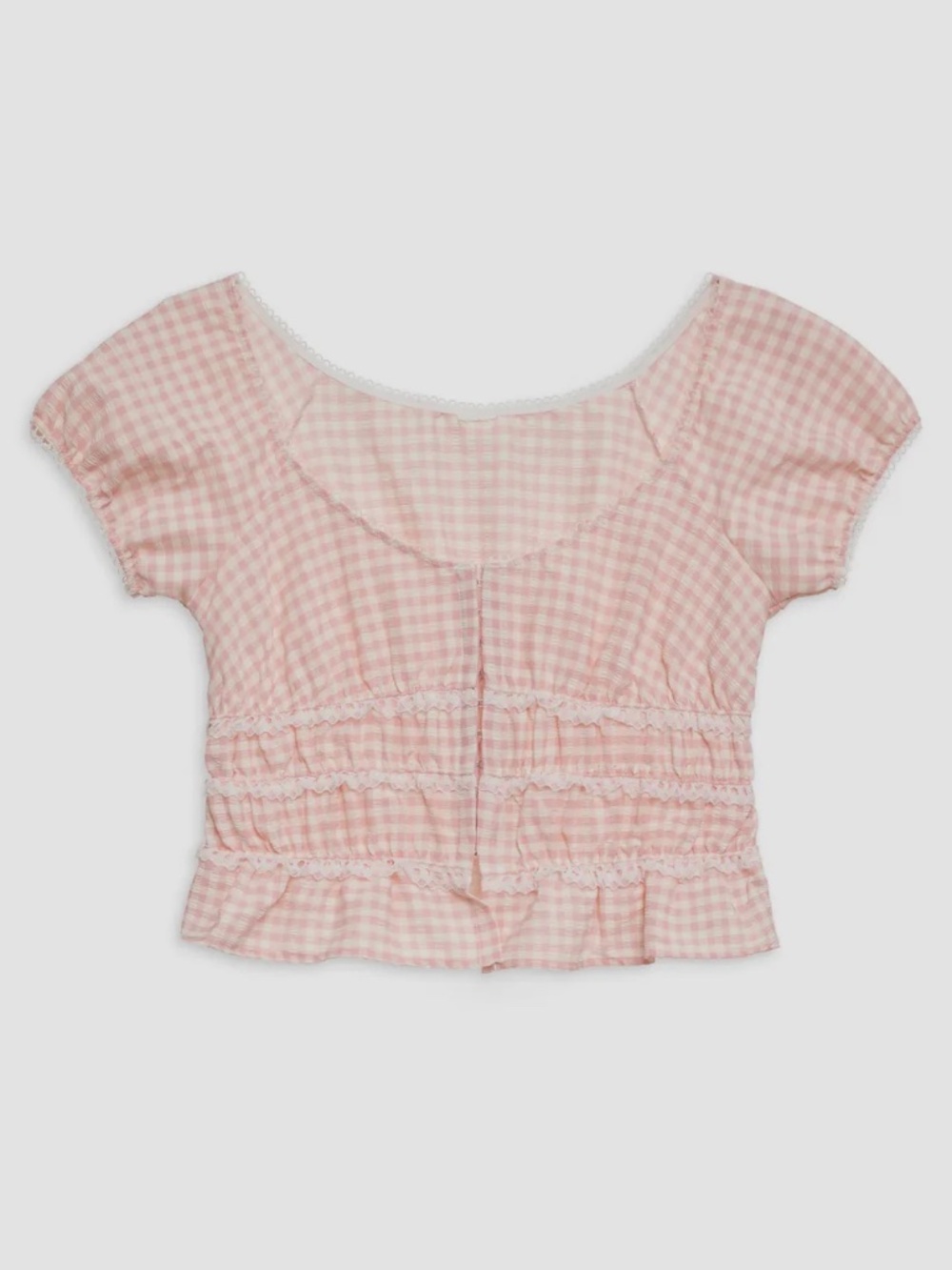 For Love & Lemons Petal Pink Gingham Bustier | Medium | NWT